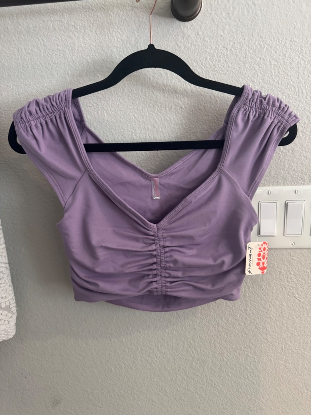 NWT Free people movement breathe deeper light purple crop - Picture 2 of 6